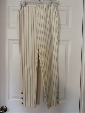rag & bone Cream Pinstripe Tailored Pants